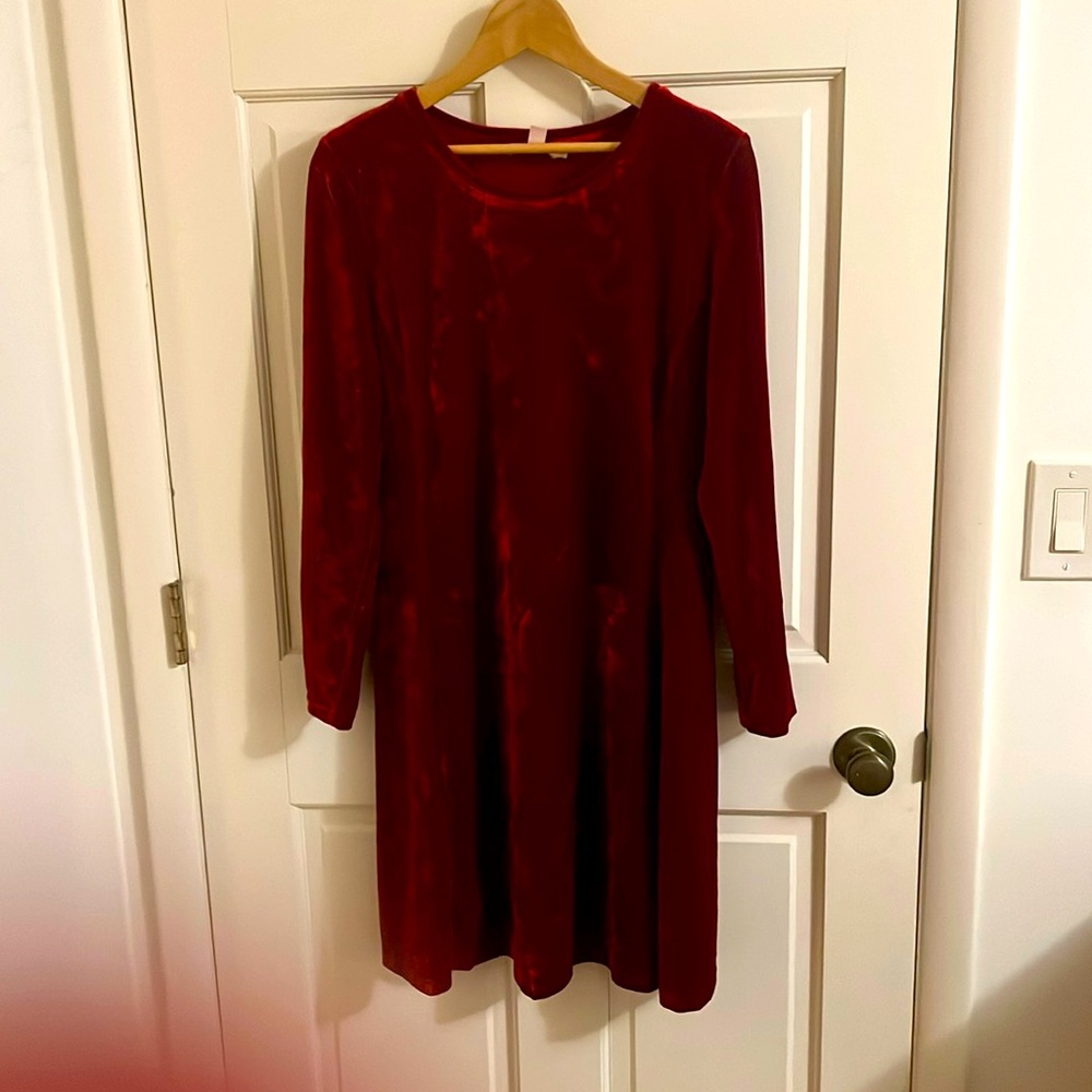 Valentines red stretch velvet dress